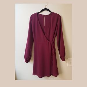 Long sleeve wrap dress